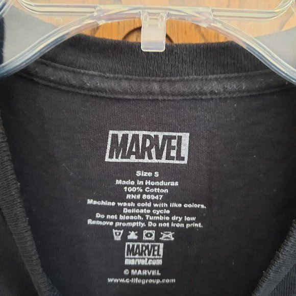 3/$15 MARVEL Deadpool Corss Armed Circle Splatter Distressed Logo Tee - Black, S - Picture 11 of 16